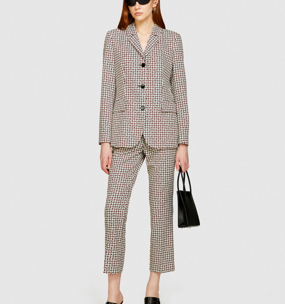 Printed slim fit blazer - women's jackets - Multi-color | Sisley image number 1